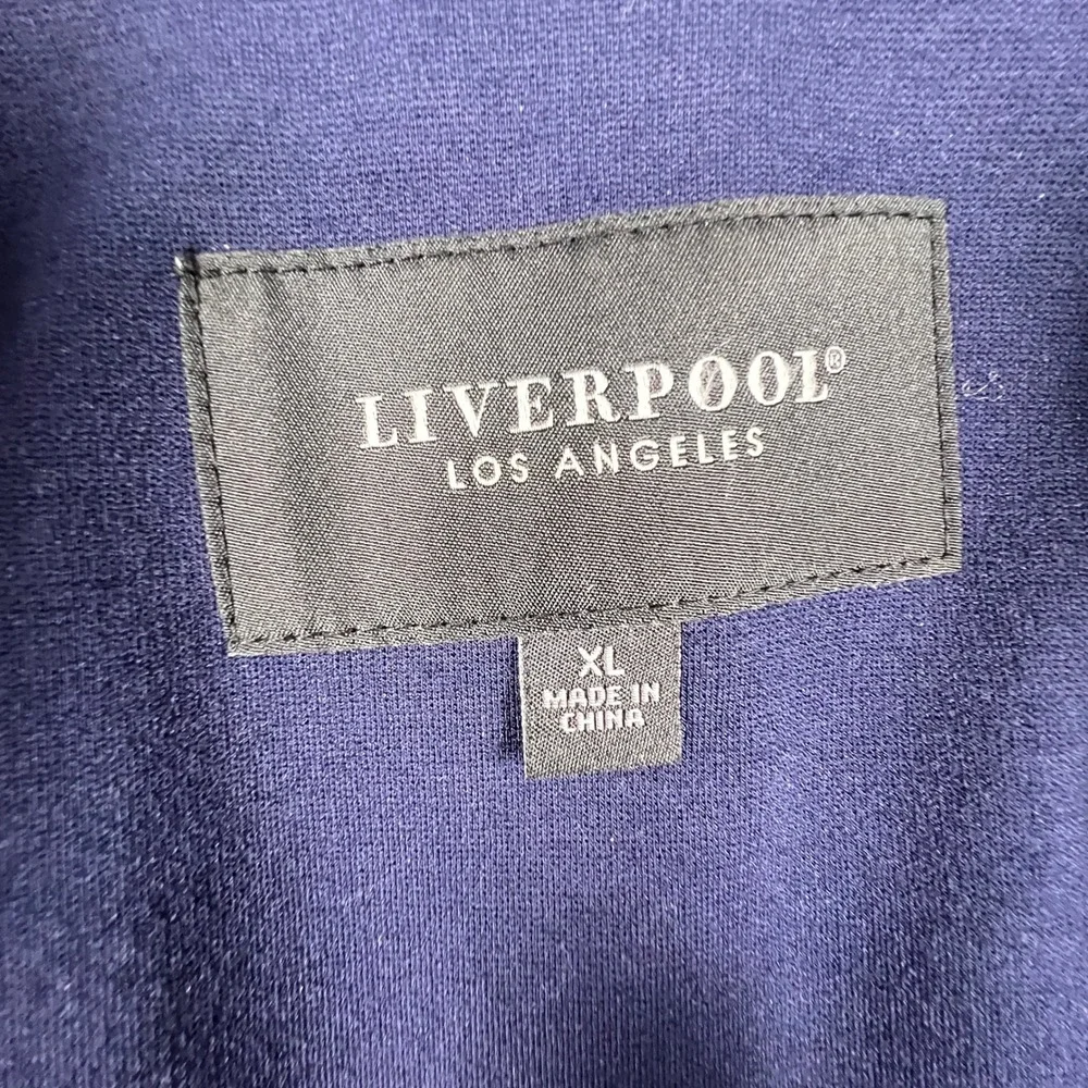 Liverpool Blazer Women XL Cadet Blue Open Front Ponte Knit Professional